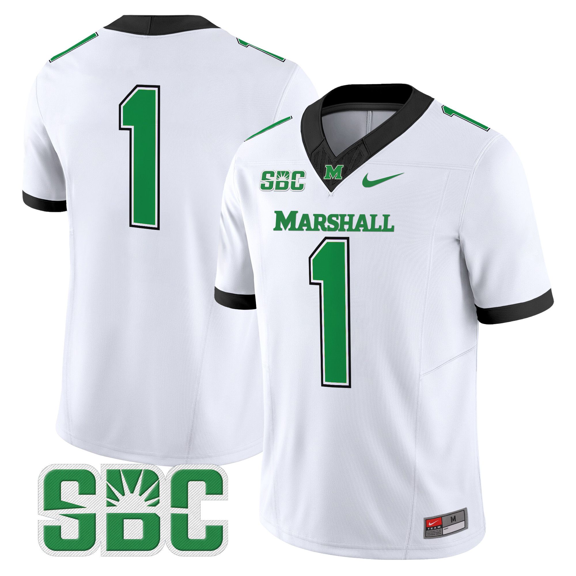 Men Marshall Thundering Herd #1 No Name White Nike 2024 Vapor Limited NCAA Jersey